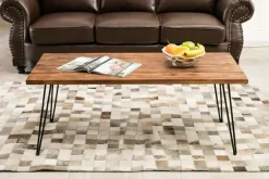 Kirkland's Home Weather Fir Wood And Hairpin Legs Coffee Table- Coffee Tables