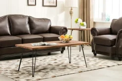 Kirkland's Home Weather Fir Wood And Hairpin Legs Coffee Table- Coffee Tables