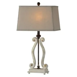 Kirkland's Home Weathered Cream Harp Table Lamps, Set Of 2- Table Lamps