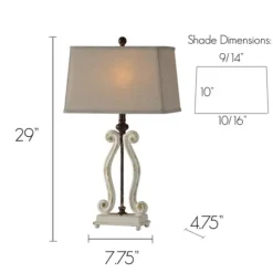 Kirkland's Home Weathered Cream Harp Table Lamps, Set Of 2- Table Lamps