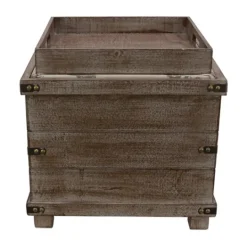 Kirkland's Home Weathered Square Seashell Storage Ottoman- Benches & Ottomans