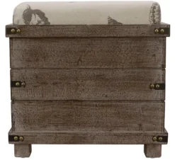 Kirkland's Home Weathered Wood Seashell Storage Ottoman- Benches & Ottomans
