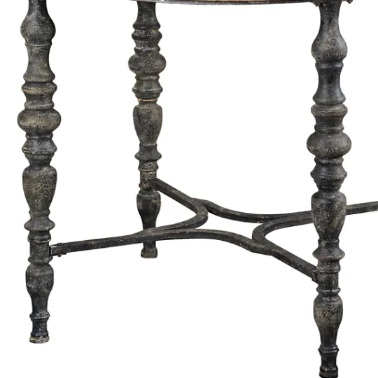 Kirkland's Home Weathered Wood Top Rustic Metal Base Accent Table- Accent & End Tables