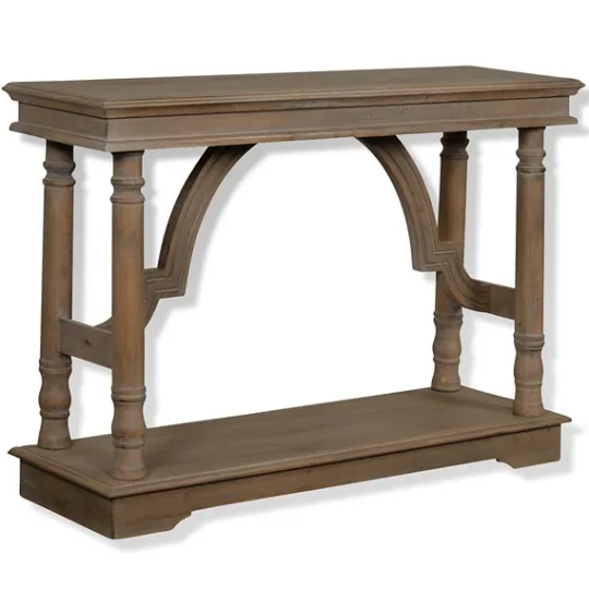 Kirkland's Home Weathered Wooden Trestle Console Table- Console Tables