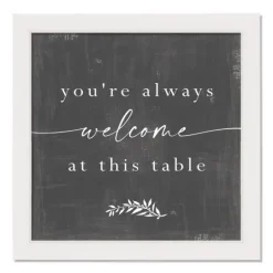 Kirkland's Home Welcome At This Table White Framed Canvas Print- Wall Quotes & Signs