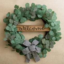 Kirkland's Home Welcome Bow Eucalyptus Wreath, 24 In.- Wreaths