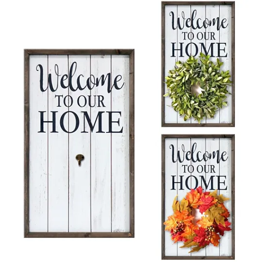 Kirkland's Home Welcome Interchangeable Wreath Wall Plaque- Wall Quotes & Signs