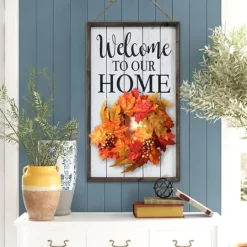 Kirkland's Home Welcome Interchangeable Wreath Wall Plaque- Wall Quotes & Signs