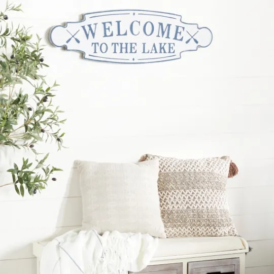 Kirkland's Home Welcome To The Lake Metal Wall Plaque- Wall Quotes & Signs