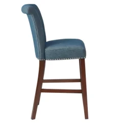 Kirkland's Home Wesley Tufted Bar Stool With Nailhead Trim- Bar Stools & Counter Height Stools