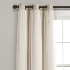Kirkland's Home Wheat Curtain Panel Set With Overlay, 108 In.- Curtains & Drapes