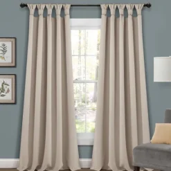 Kirkland's Home Wheat Knotted Curtain Panel Set, 84 In.- Curtains & Drapes