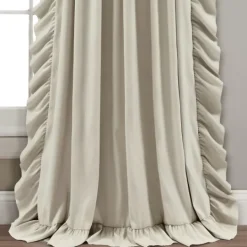 Kirkland's Home Wheat Reyna Ruffle Curtain Panel Set, 95 In.- Curtains & Drapes