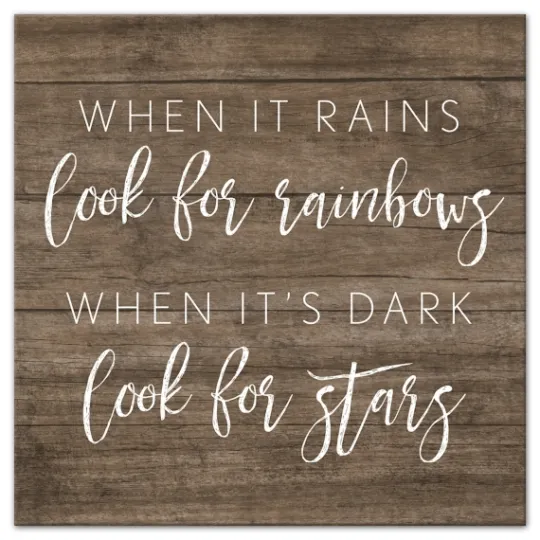 Kirkland's Home When It Rains Look For Rainbows Canvas Art Print- Wall Quotes & Signs