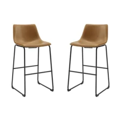 Kirkland's Home Whiskey Faux Leather Bar Stools, Set Of 2- Bar Stools & Counter Height Stools