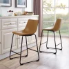 Kirkland's Home Whiskey Faux Leather Counter Stools, Set Of 2- Bar Stools & Counter Height Stools