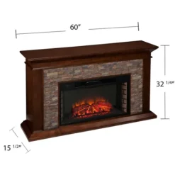 Kirkland's Home Whisky Maple And Stone Electric Fireplace- Tv Stands & Media Consoles