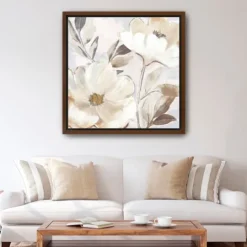 Kirkland's Home Whisper White Florals Framed Canvas Art Print- Framed Art
