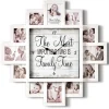 Kirkland's Home White 12 Photo Frame Collage Family Time Clock- Clocks