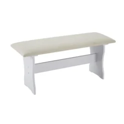 Kirkland's Home White And Beige Upholstered 3-Pc Dining Nook Set- Dining Sets