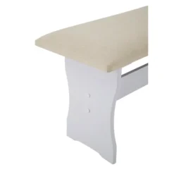 Kirkland's Home White And Beige Upholstered 3-Pc Dining Nook Set- Dining Sets