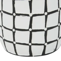 Kirkland's Home White And Black Line Ceramic Vases, Set Of 2- Vases