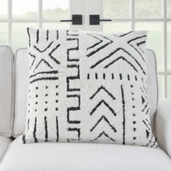 Kirkland's Home White And Black Tufted Geo Throw Pillow- Pillows
