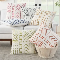 Kirkland's Home White And Black Tufted Geo Throw Pillow- Pillows