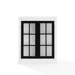 Kirkland's Home White And Black Windowpane Doors Cabinet- Cabinets & Sideboards