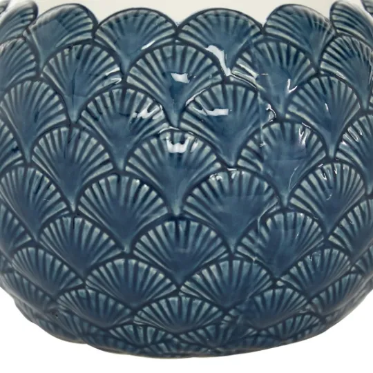 Kirkland's Home White And Blue Coastal Ceramic Vase, 8 In.- Vases