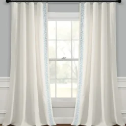 Kirkland's Home White And Blue Embroidered Curtain Panel, 84 In.- Curtains & Drapes