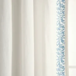 Kirkland's Home White And Blue Embroidered Curtain Panel, 84 In.- Curtains & Drapes