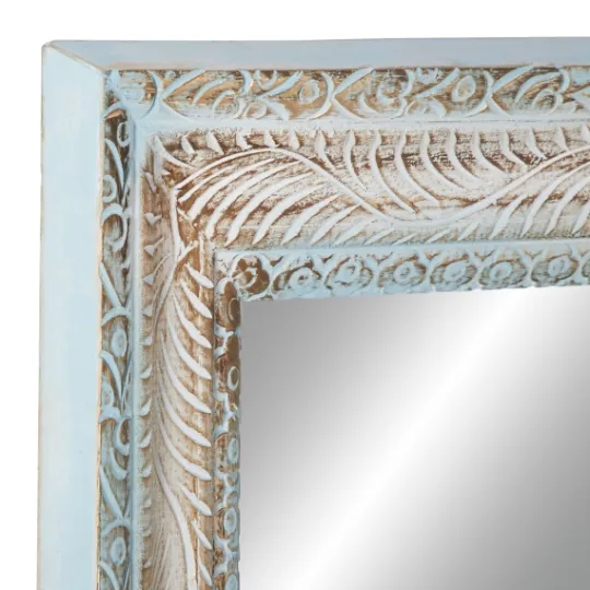 Kirkland's Home White And Blue Wood Frame Mirror, 32X48 In.- Framed Mirrors