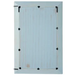 Kirkland's Home White And Blue Wood Frame Mirror, 32X48 In.- Framed Mirrors