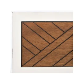 Kirkland's Home White And Brown Herringbone Console Table- Console Tables