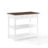 Kirkland's Home White And Brown Wood Kitchen Island- Kitchen Islands & Bar Carts