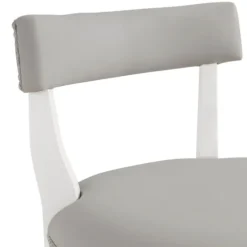 Kirkland's Home White And Faux Leather Swivel Counter Stool- Bar Stools & Counter Height Stools