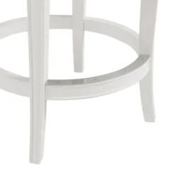 Kirkland's Home White And Faux Leather Swivel Counter Stool- Bar Stools & Counter Height Stools