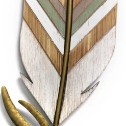 Kirkland's Home White And Gold Feather Wall Plaque- Wall Plaques