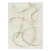 Kirkland's Home White And Gold Iron Abstract Wave Plaque- Wall Plaques