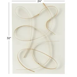 Kirkland's Home White And Gold Iron Abstract Wave Plaque- Wall Plaques