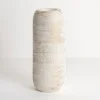 Kirkland's Home White And Gold Wood Cylinder Vase, 12 In.- Vases