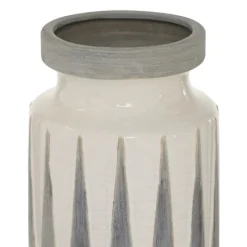 Kirkland's Home White And Gray Geometric Triangle Vase, 17 In.- Vases