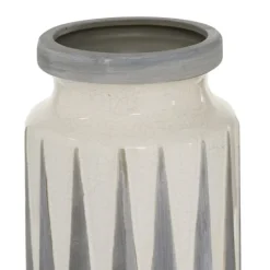 Kirkland's Home White And Gray Geometric Triangle Vase, 13 In.- Vases