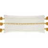 Kirkland's Home White And Mustard Braided Stripe Lumbar Pillow- Pillows