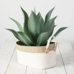 Kirkland's Home White And Natural Seagrass Woven Baskets, Set Of 3- Baskets & Boxes