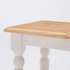 Kirkland's Home White And Natural Wood Dining Bench- Dining Chairs