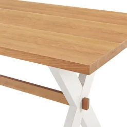 Kirkland's Home White And Natural Wood X-Frame 5-Pc. Dining Set- Dining Sets