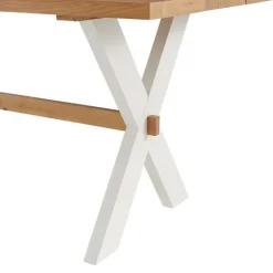 Kirkland's Home White And Natural Wood X-Frame 5-Pc. Dining Set- Dining Sets