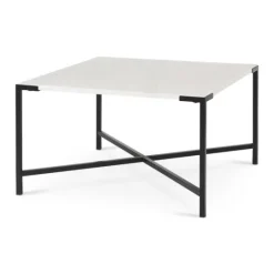 Kirkland's Home White And Onyx Marble Top Square Coffee Table- Coffee Tables
